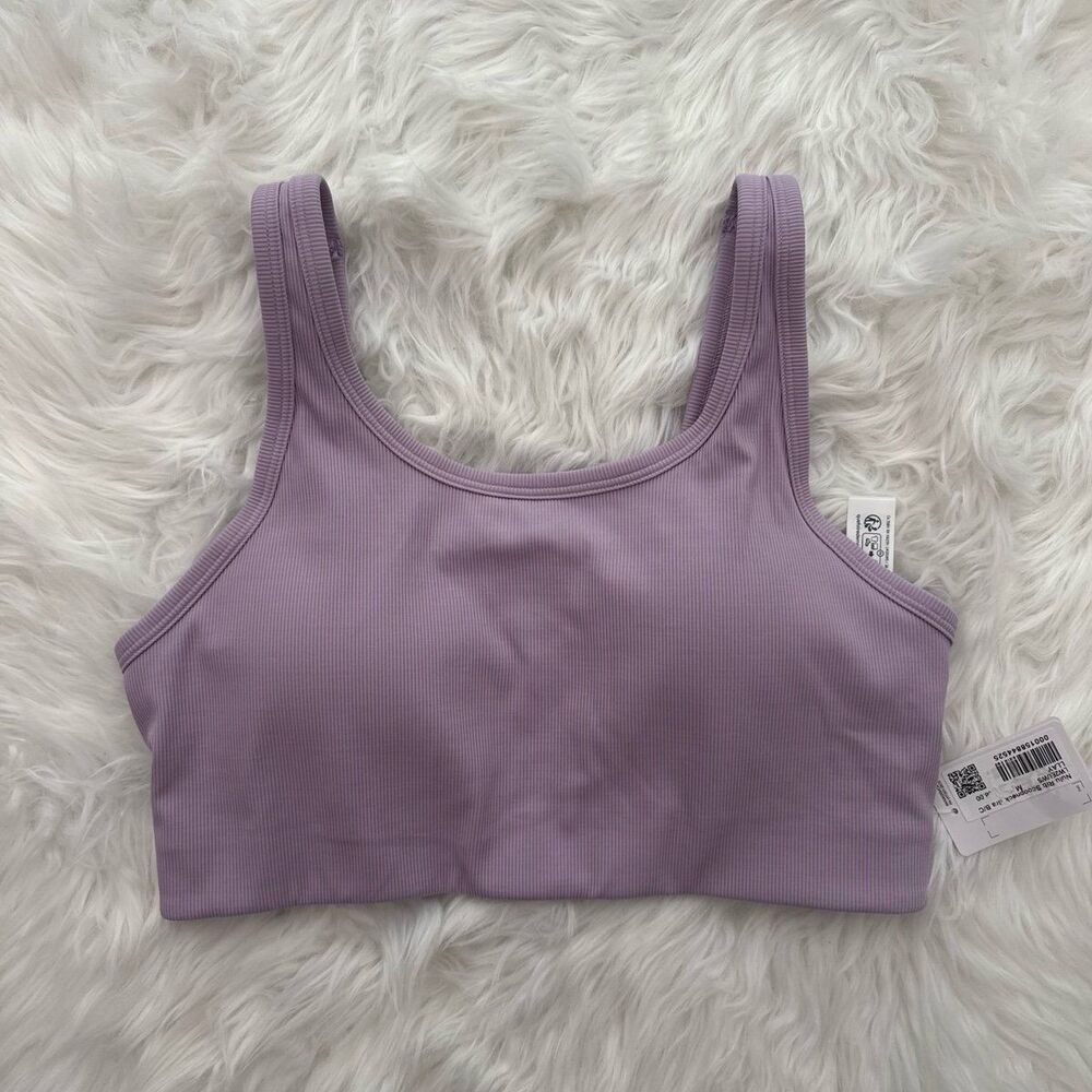 Lululemon Nulu Ribbed Scoop Neck Bra Lilac Play Size Medium